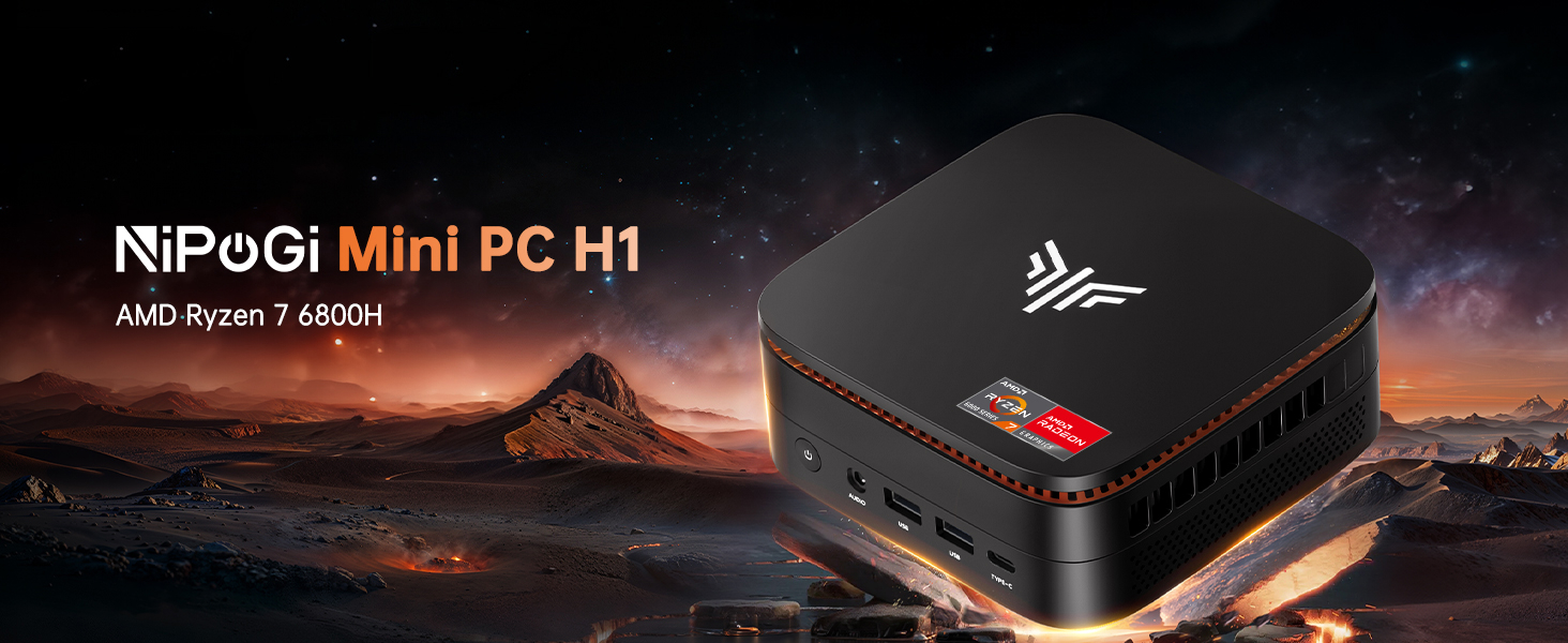 NiPoGi Hyper H1 Mini PC AMD Ryzen7 6800H(8C/16T, up to 4.7GHz